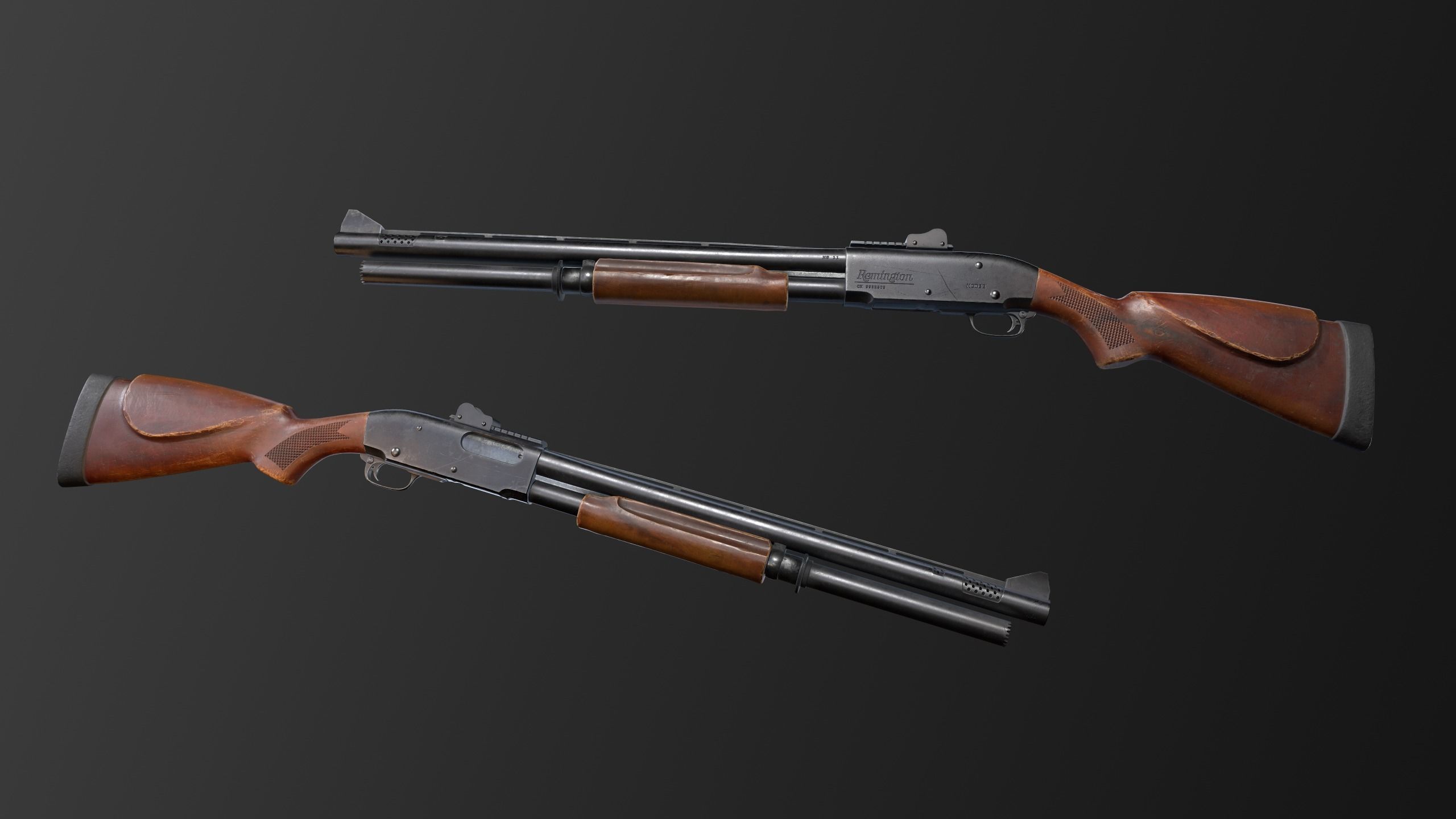 Remington 870 Low-poly 3D model_5