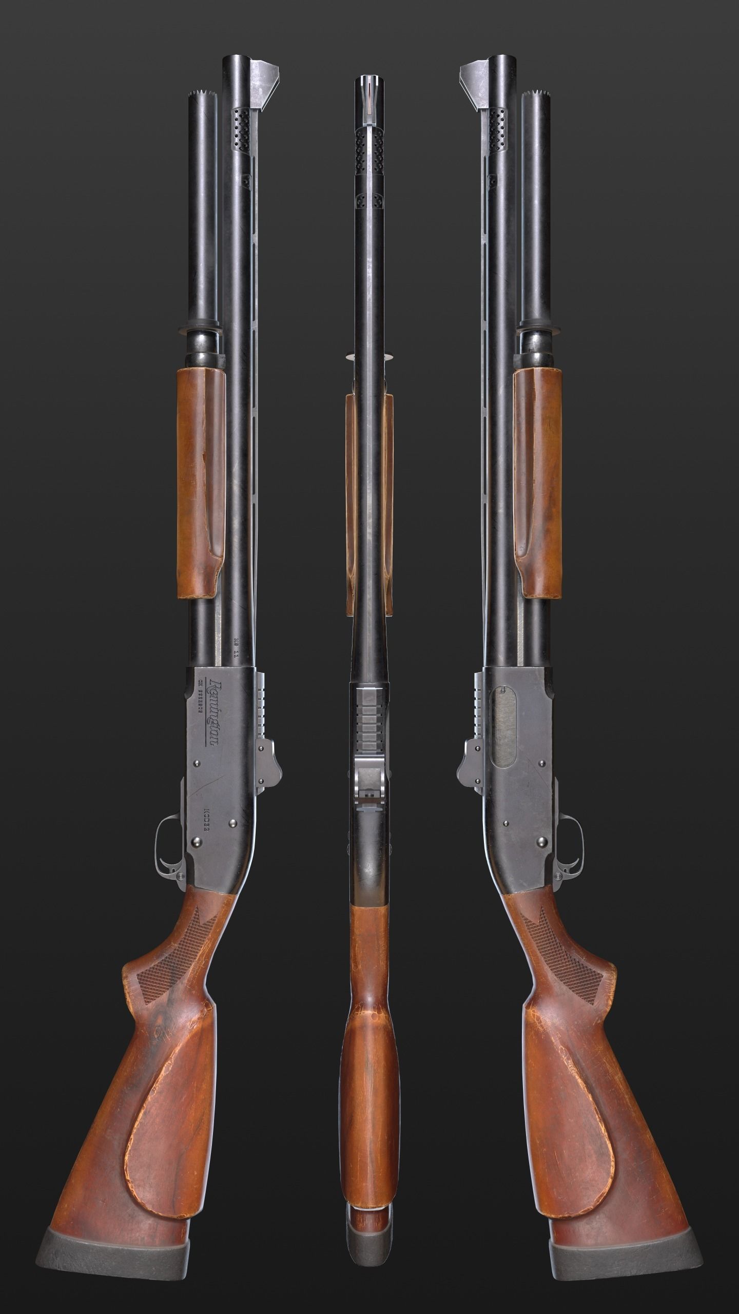 Remington 870 Low-poly 3D model_3