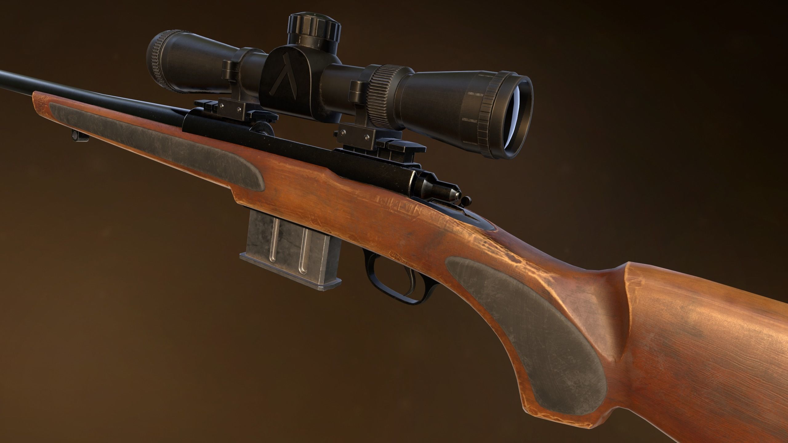 Remington 700 Low-poly 3D model_4