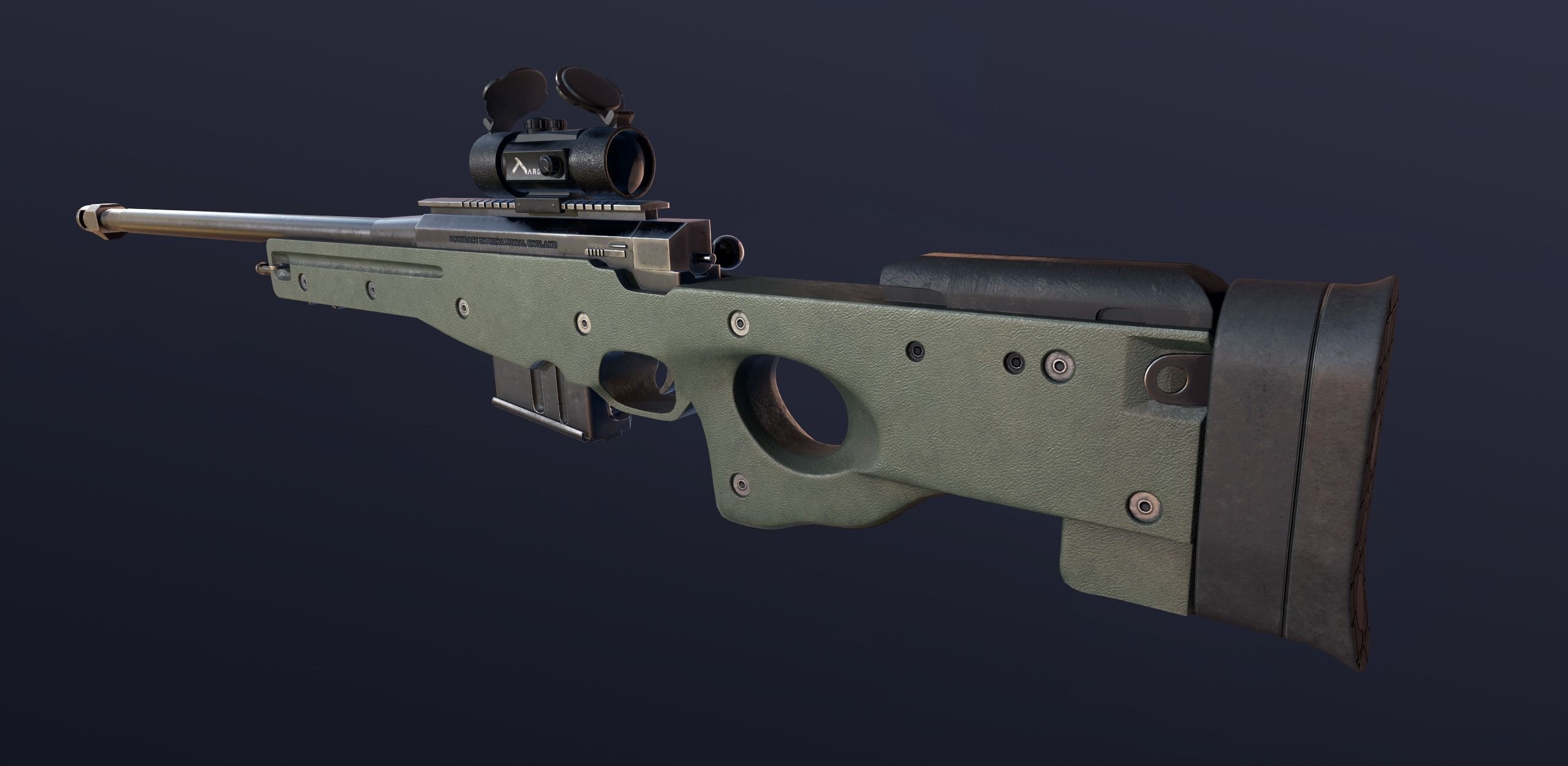AWM AWP Sniper Rifle Low-poly 3D model_5