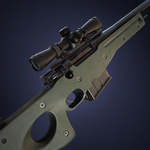 AWM AWP Sniper Rifle Low-poly 3D model