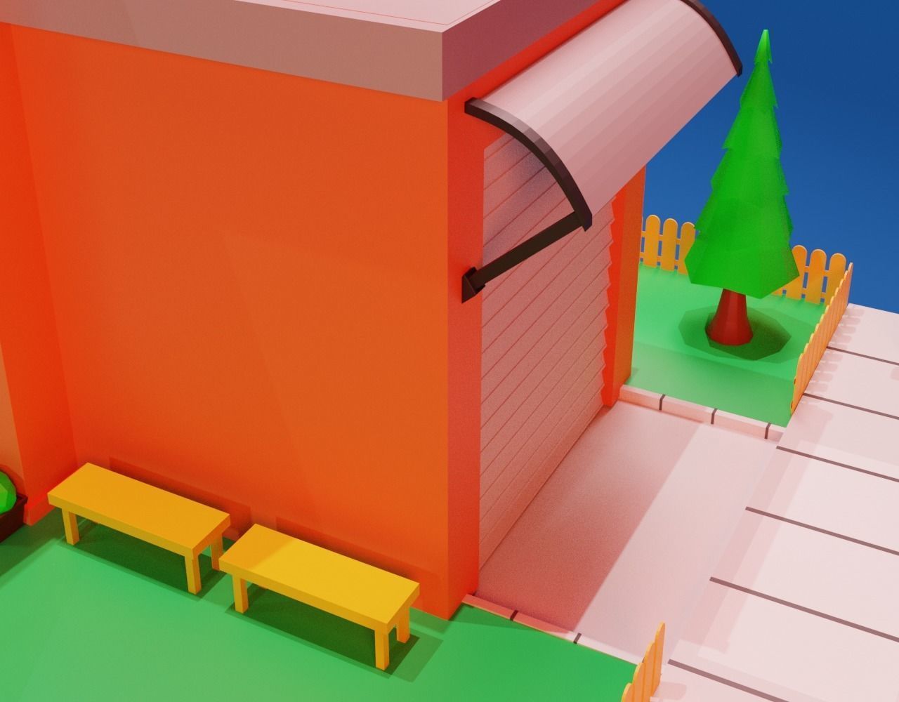 Cartoon House Free low-poly 3D model_12