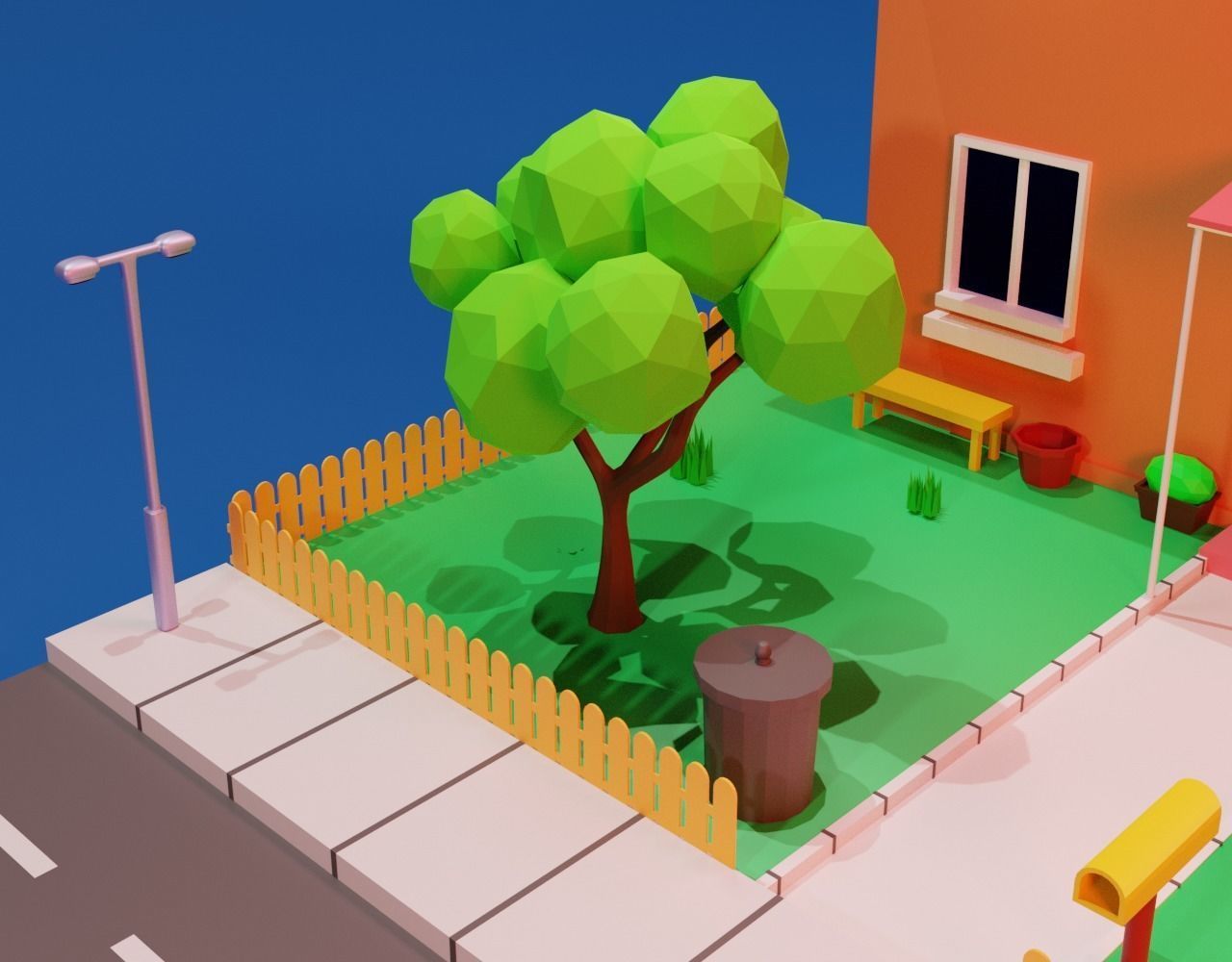 Cartoon House Free low-poly 3D model_11