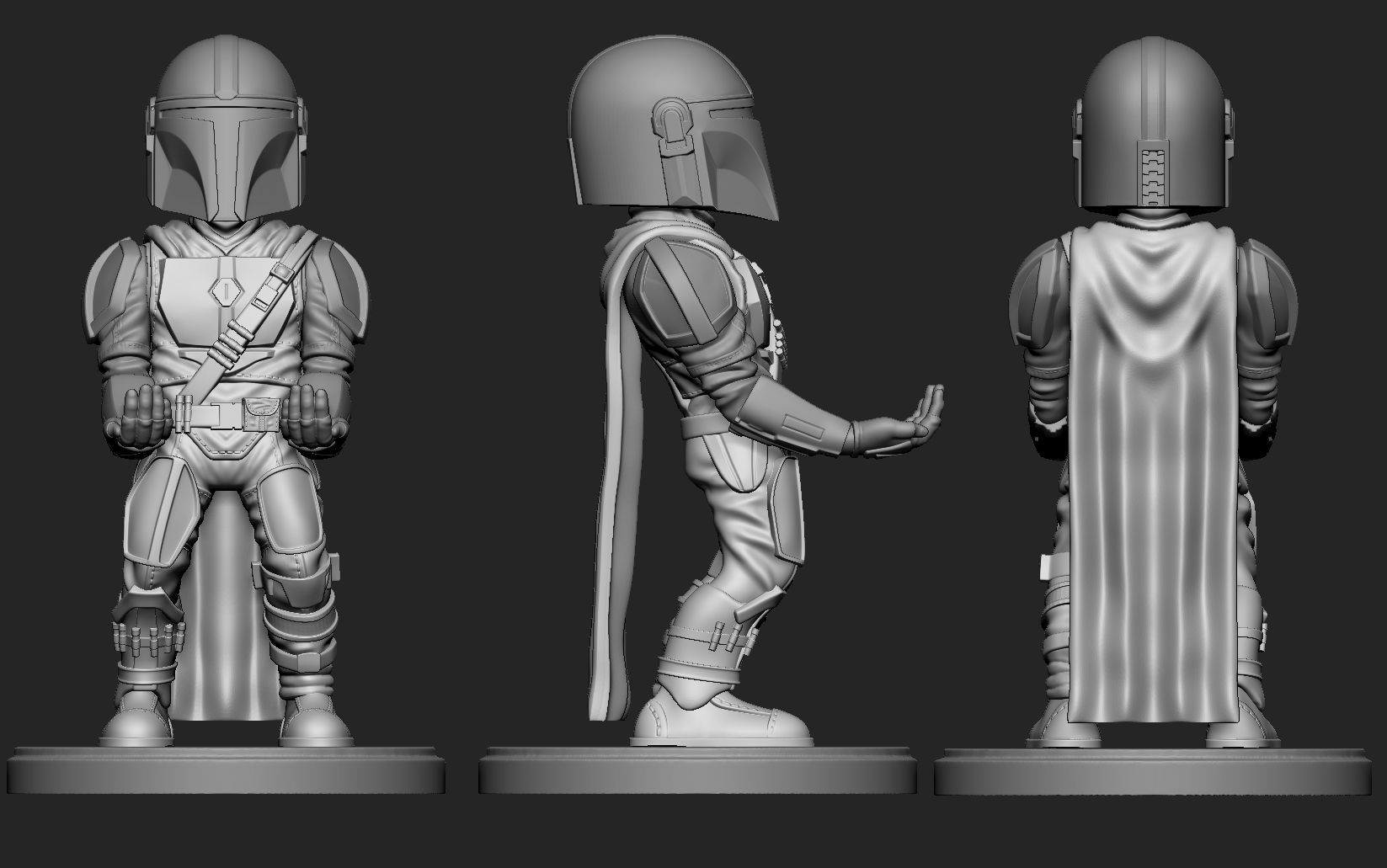 Mandalorian cellphone and joystick holder 3D print model_1