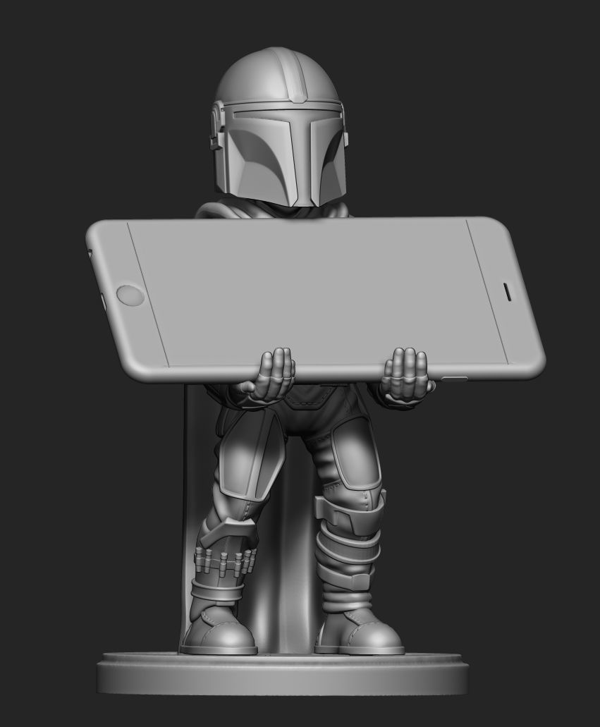 Mandalorian cellphone and joystick holder 3D print model_3