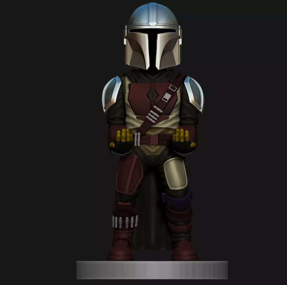 Mandalorian cellphone and joystick holder 3D print model_0