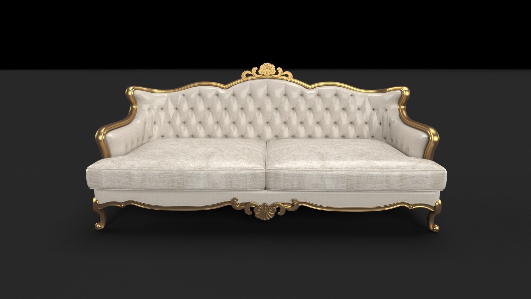 Traditional Couch or  Sofa 3D model_2