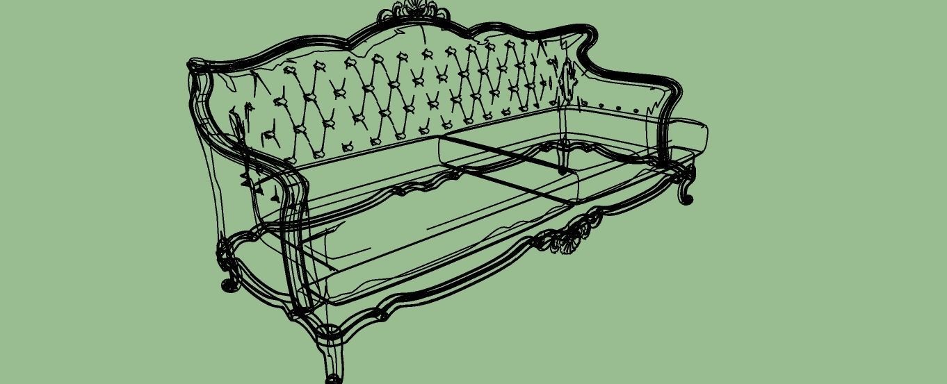 Traditional Couch or  Sofa 3D model_5