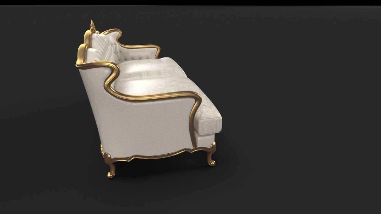 Traditional Couch or  Sofa 3D model_3