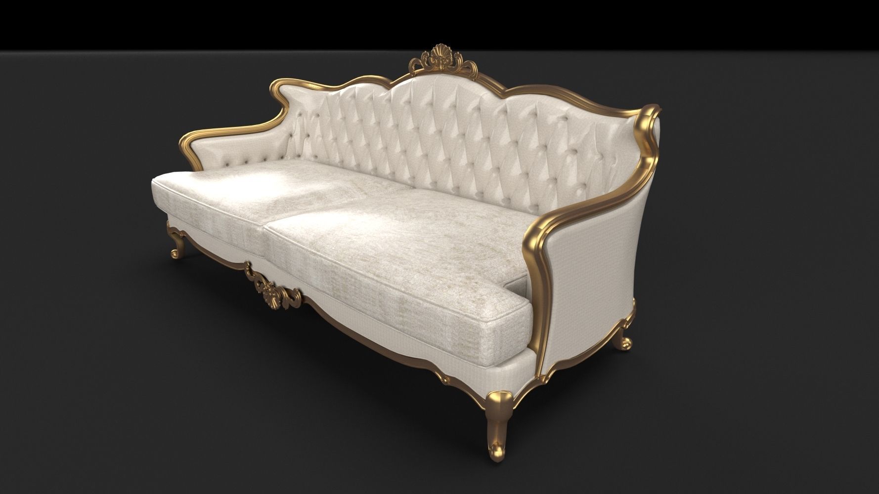 Traditional Couch or  Sofa 3D model_1