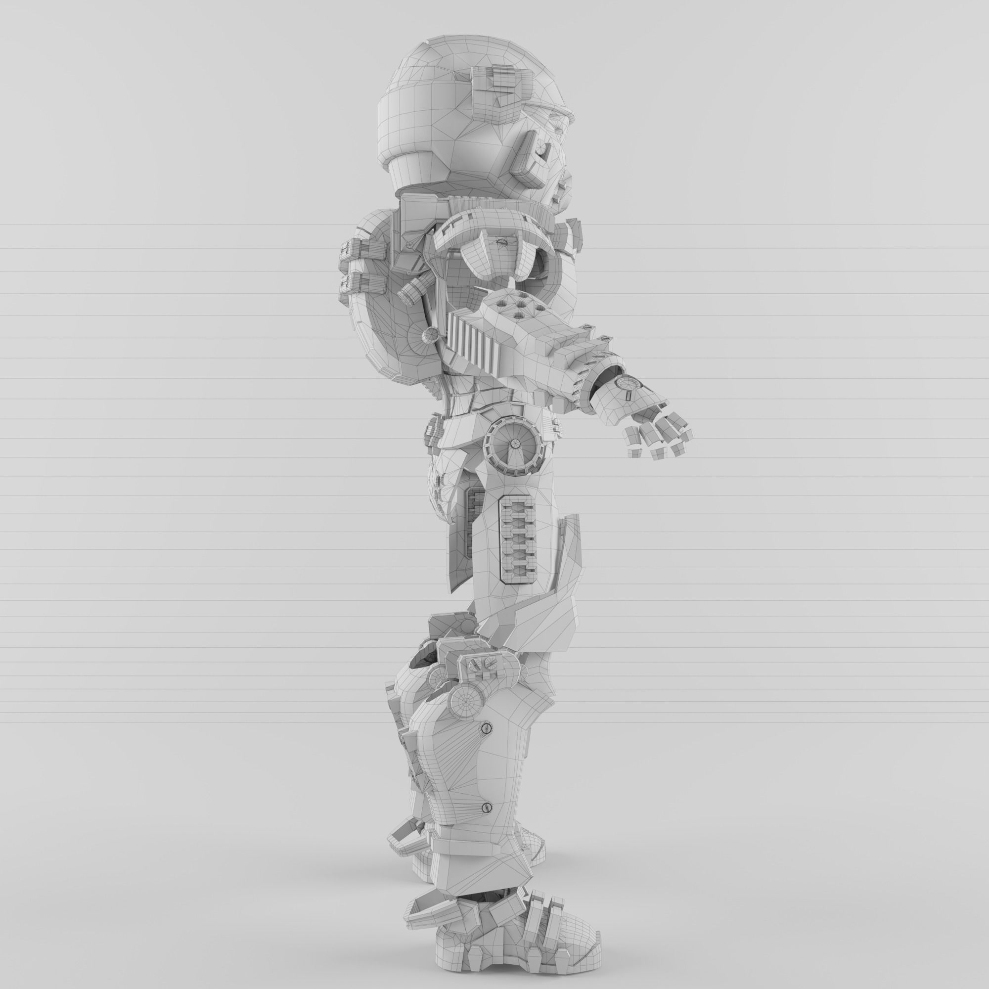 Armor Helmet Low poly 3D model game Low-poly 3D model_5