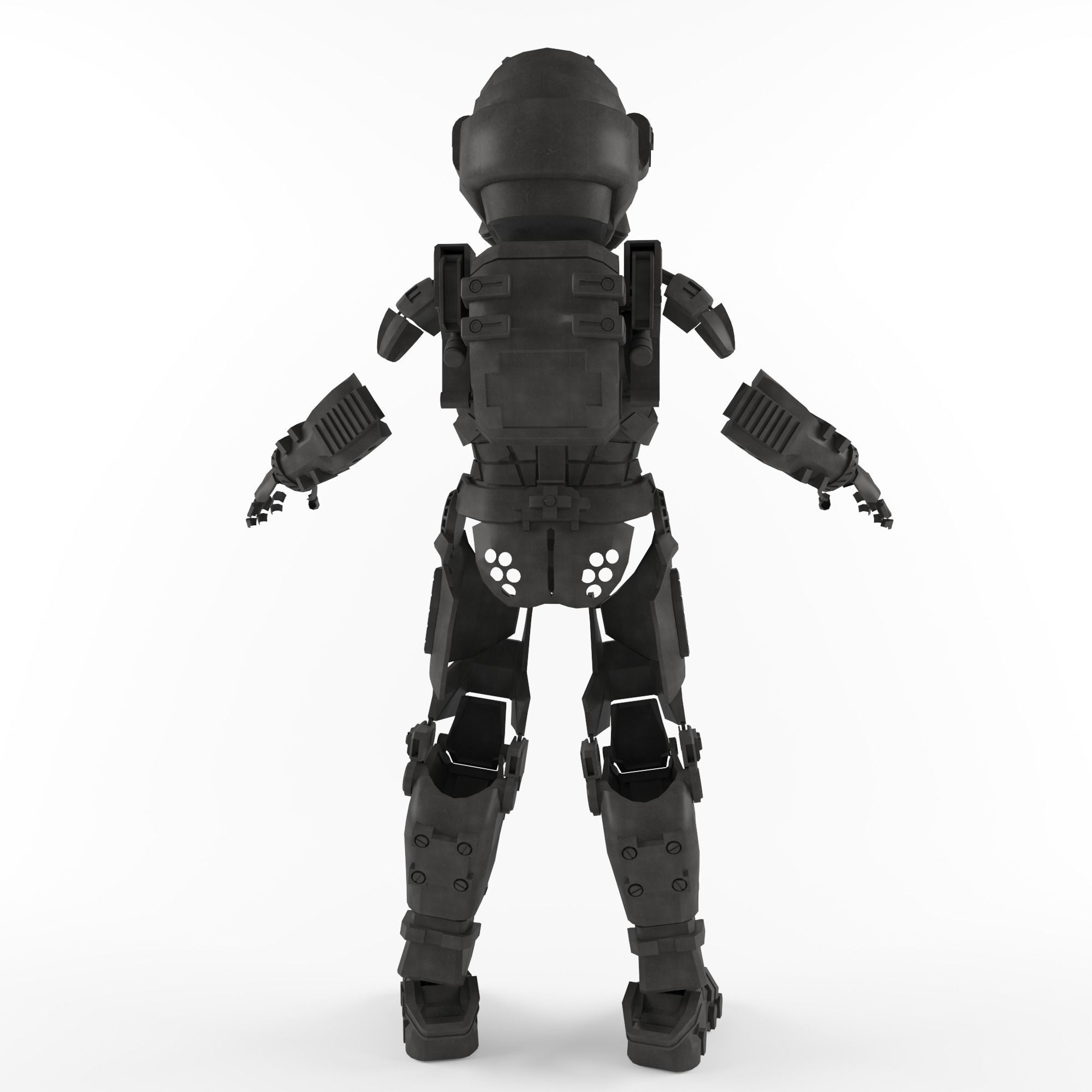 Armor Helmet Low poly 3D model game Low-poly 3D model_2