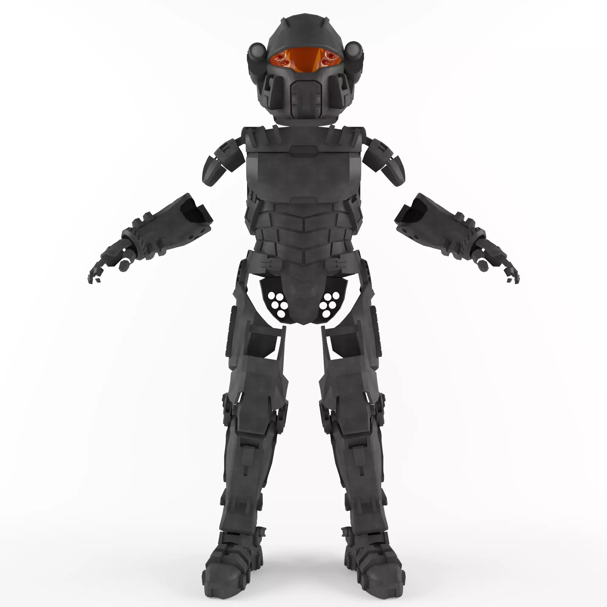 Armor Helmet Low poly 3D model game Low-poly 3D model_0