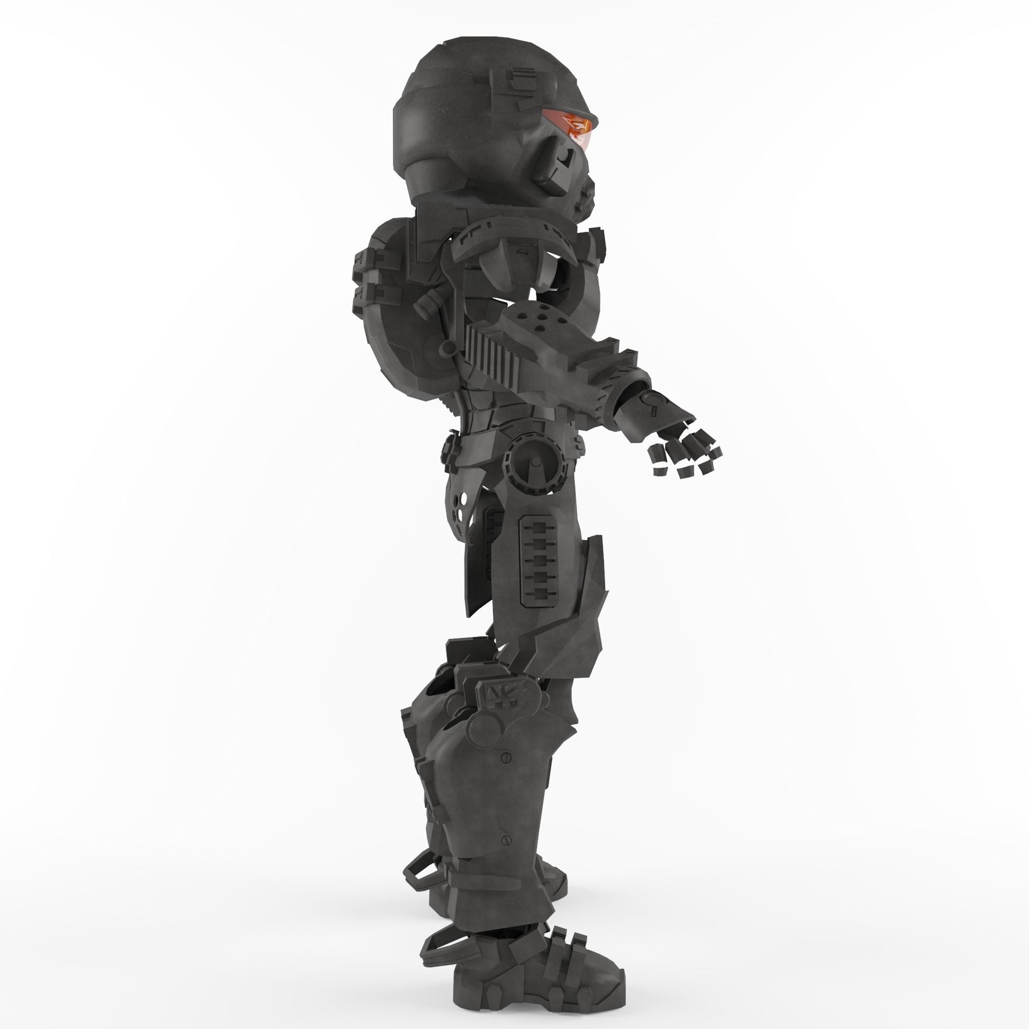 Armor Helmet Low poly 3D model game Low-poly 3D model_1