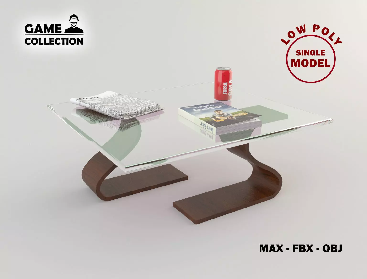 Coffee Table 4 Low-poly 3D model_0