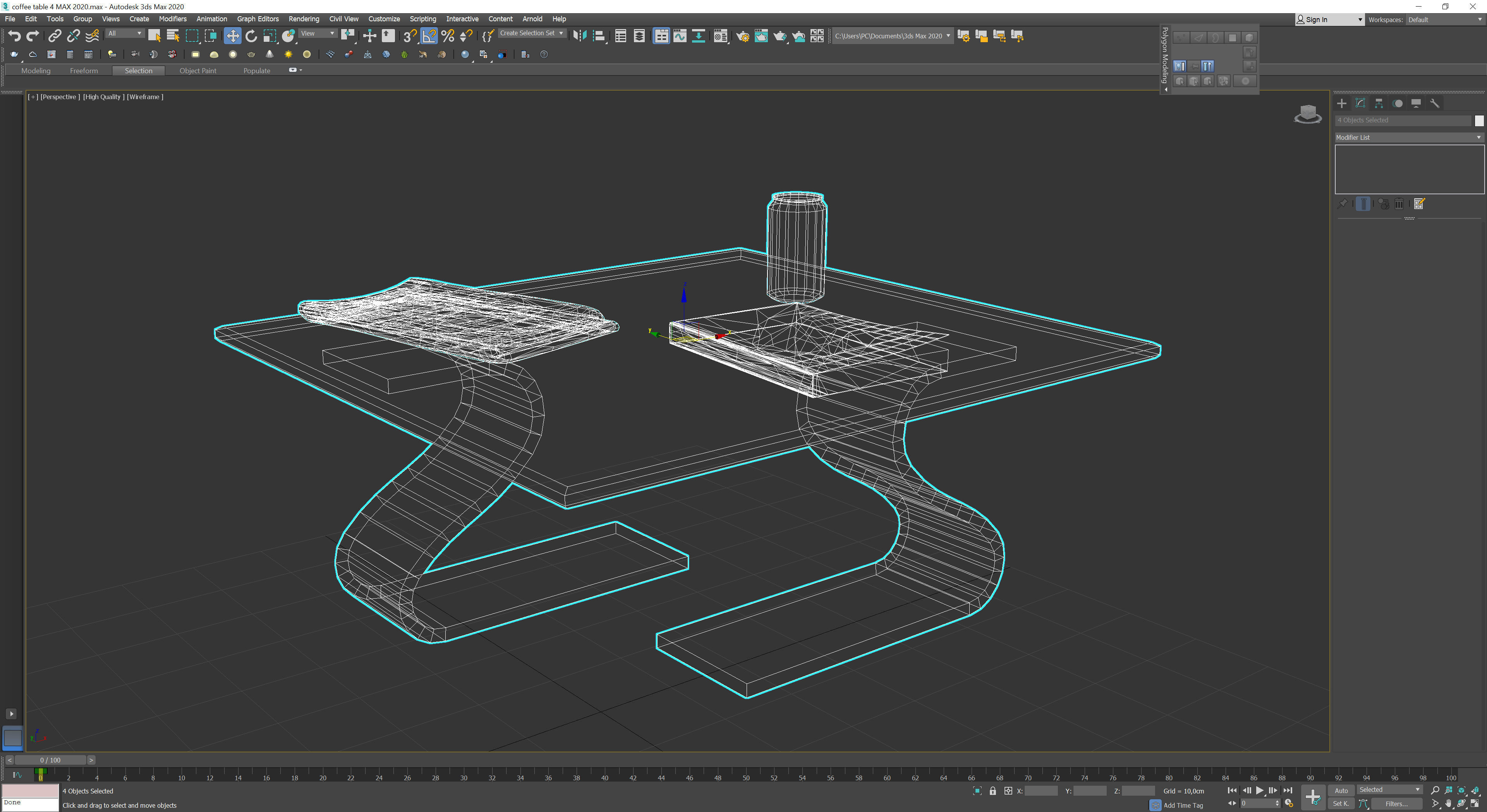 Coffee Table 4 Low-poly 3D model_8