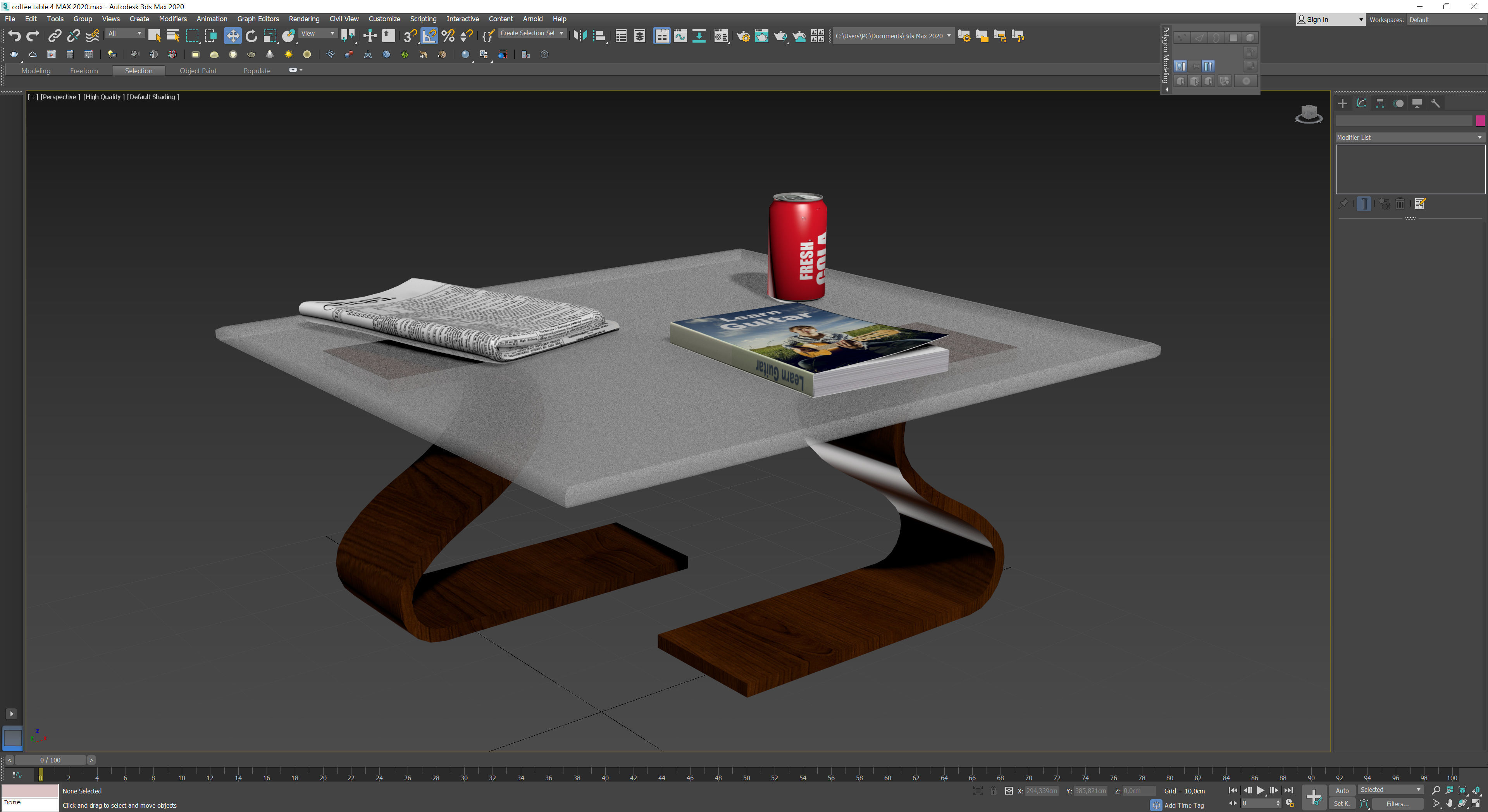 Coffee Table 4 Low-poly 3D model_7