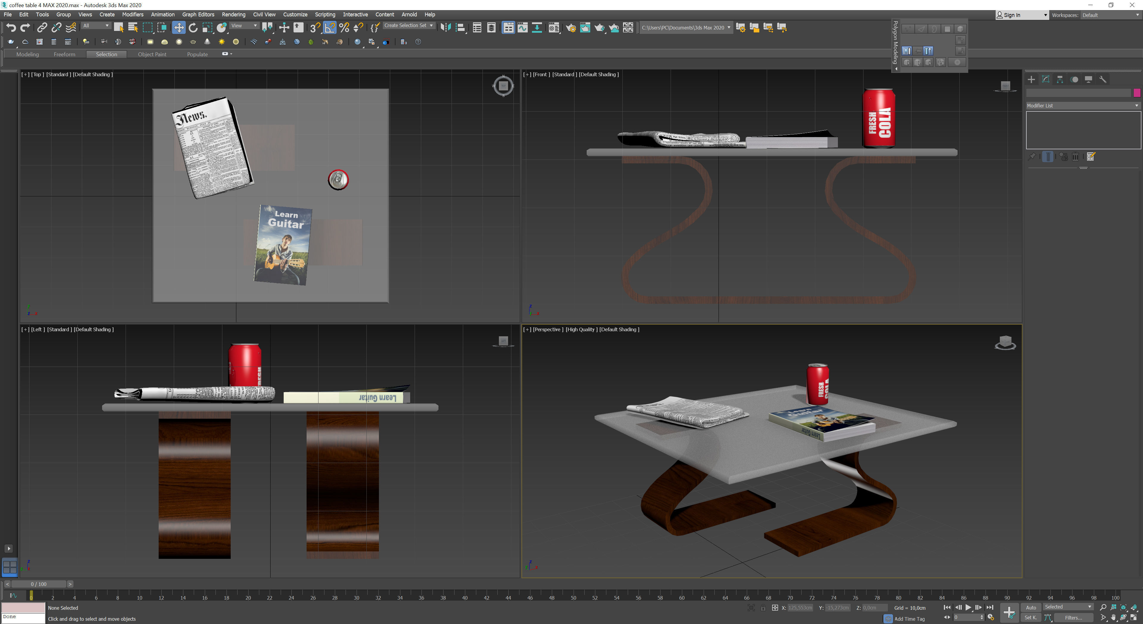 Coffee Table 4 Low-poly 3D model_6