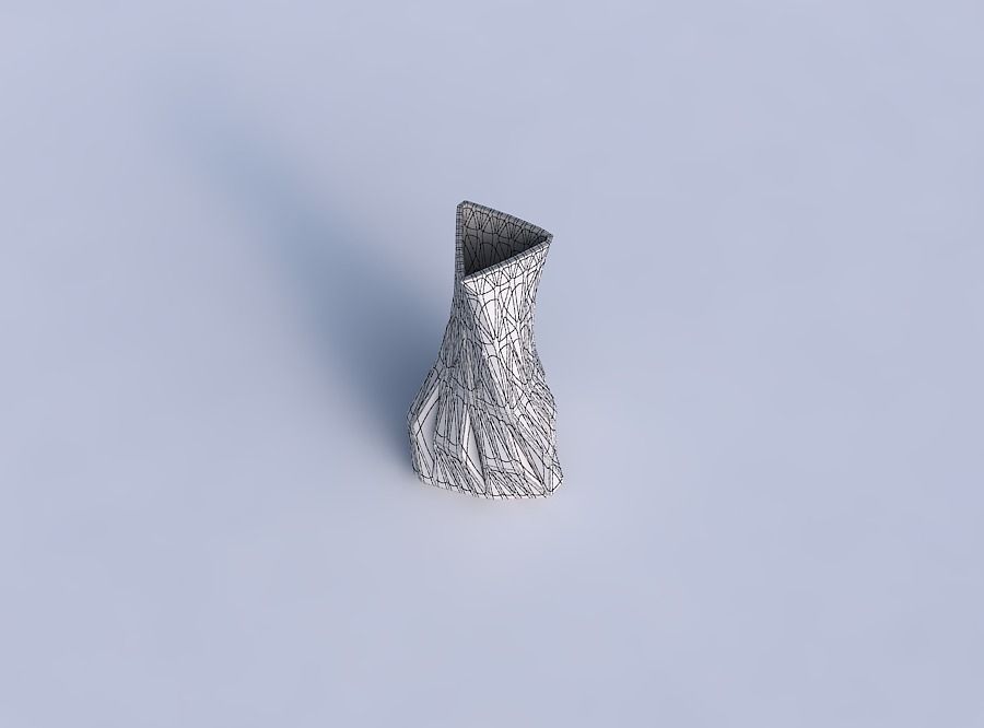 Vase twist puffy triangle with partial random triangle plates 3D print model_6