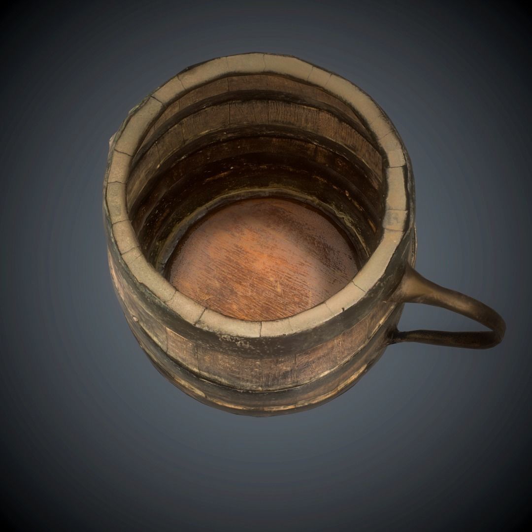 barrel scanned lowpoly Low-poly 3D model_13