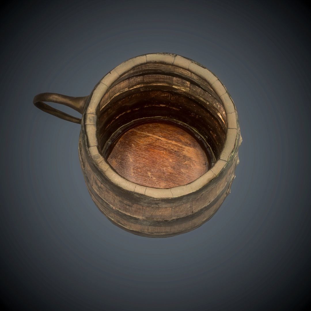 barrel scanned lowpoly Low-poly 3D model_16