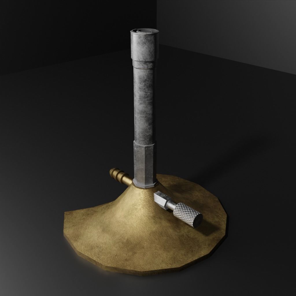 Bunsen Burner Low-poly 3D model_10