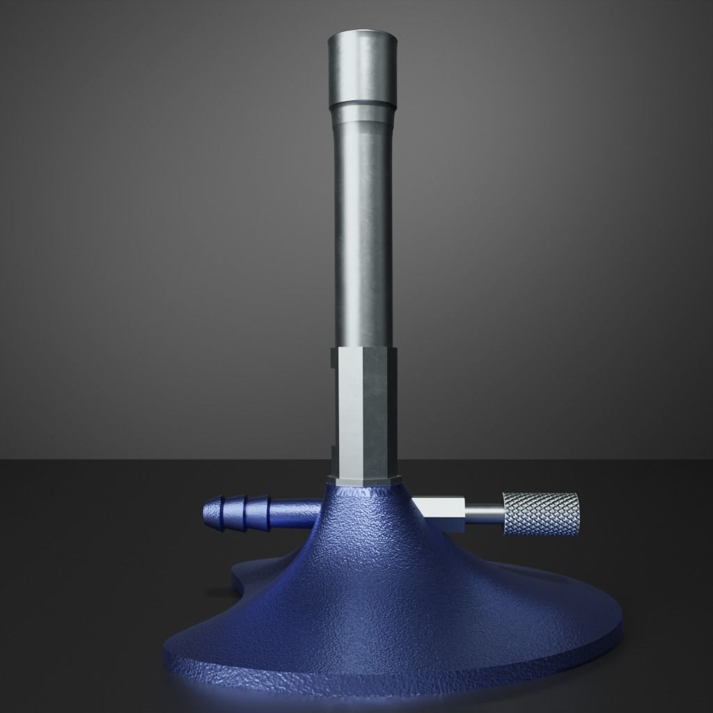 Bunsen Burner Low-poly 3D model_1