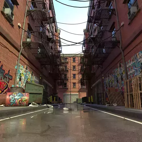 New York Alleyway Assets 3D model