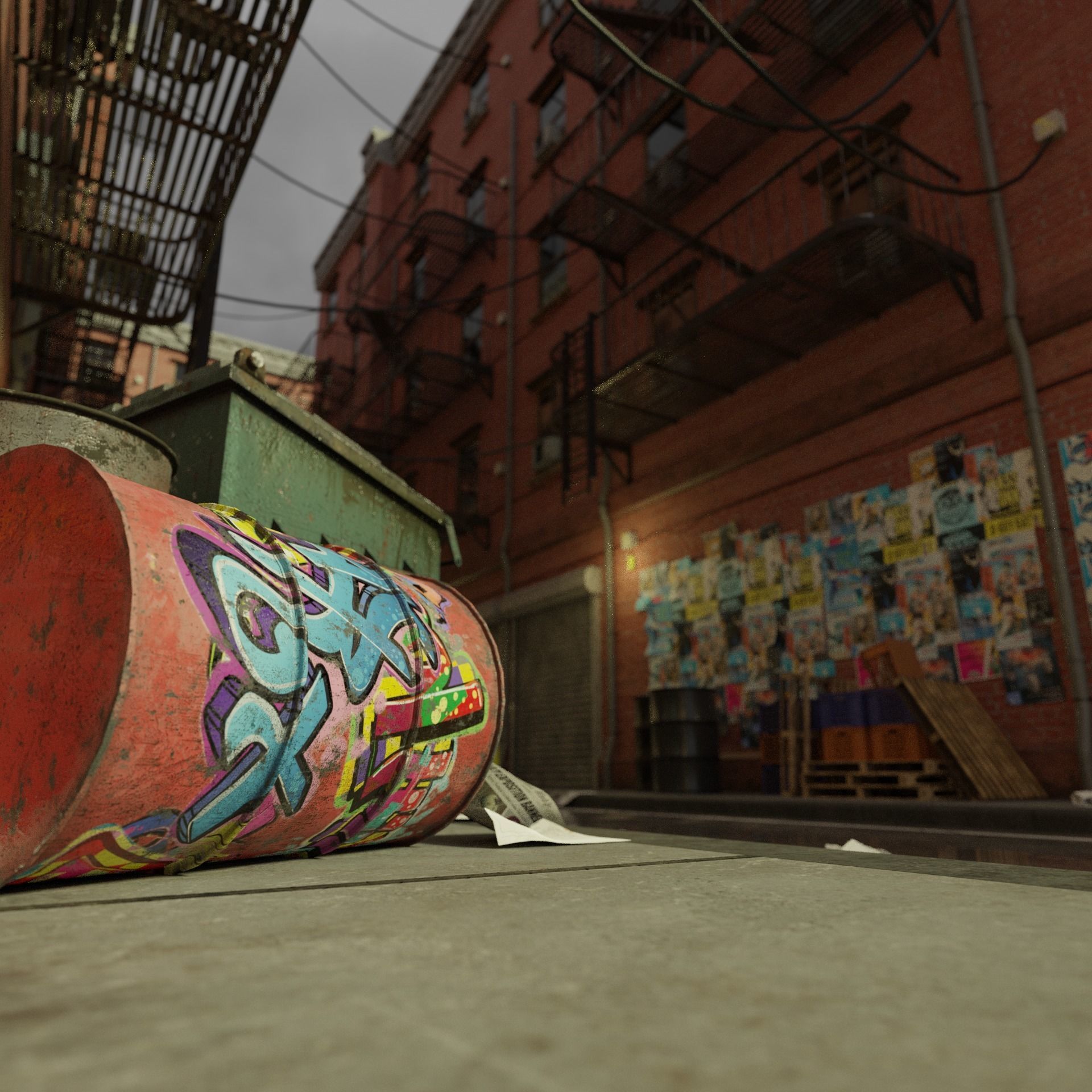 New York Alleyway Assets 3D model | CGTrader