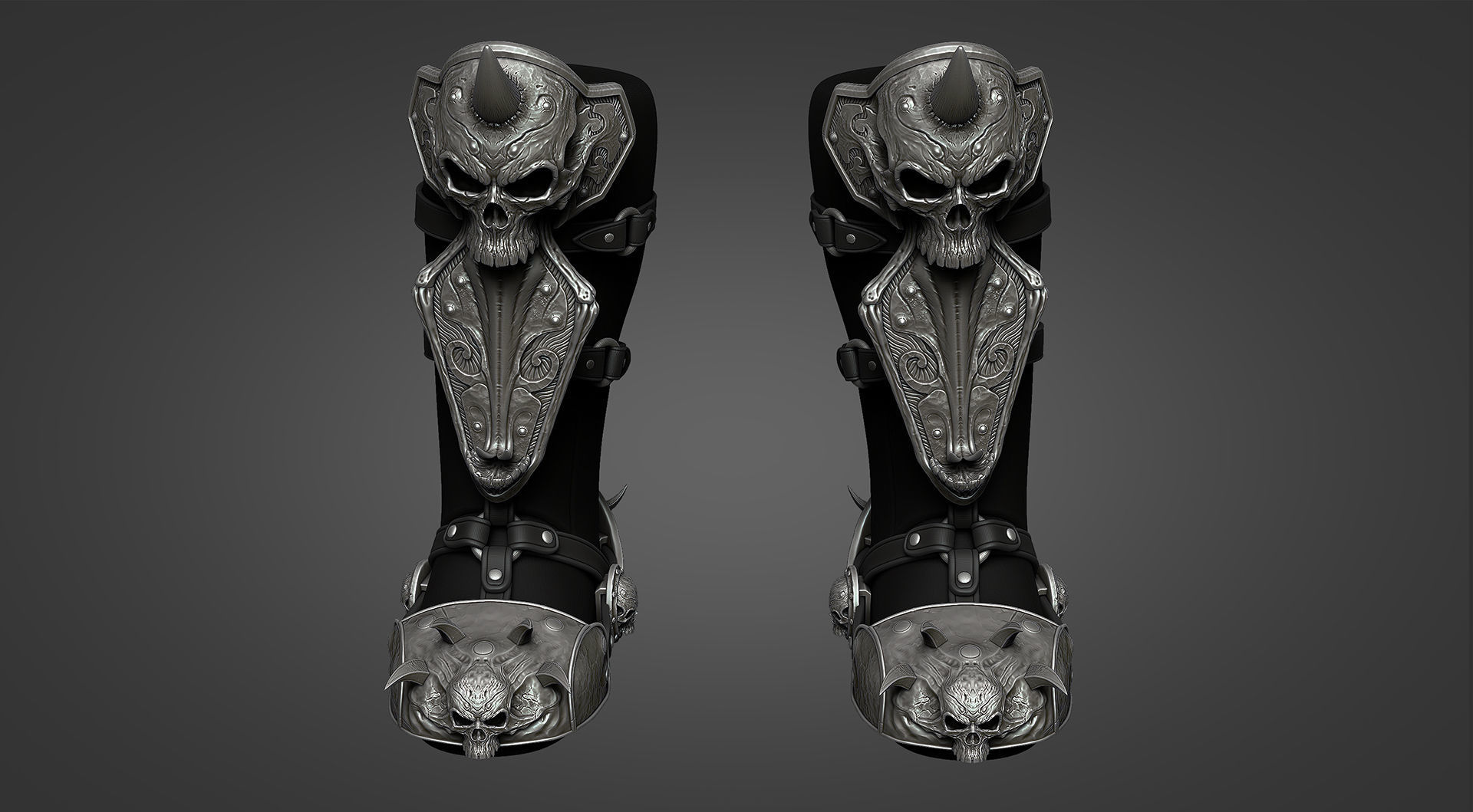 Lich King armor - leg 2 3D print model_1