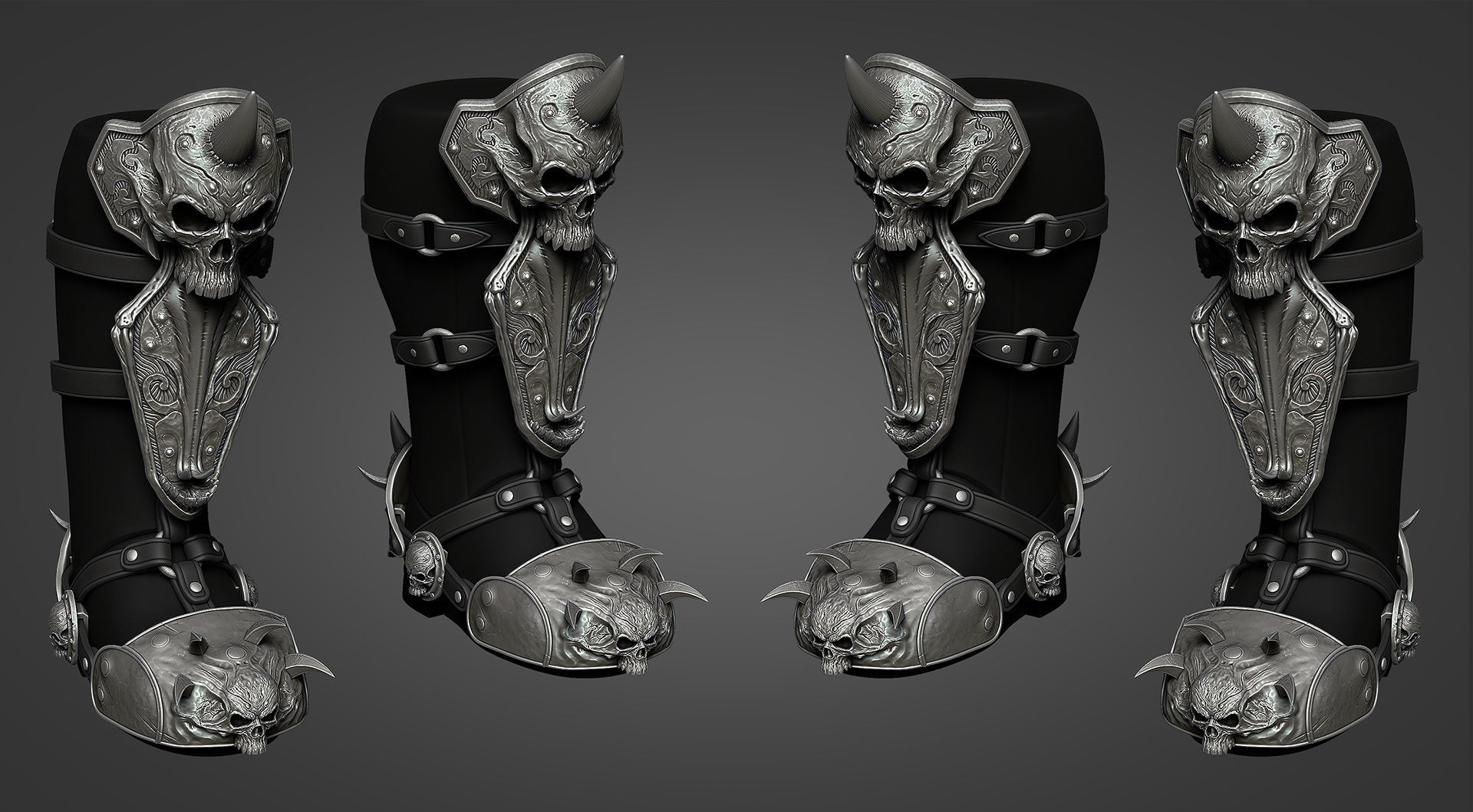 Lich King armor - leg 2 3D print model_3