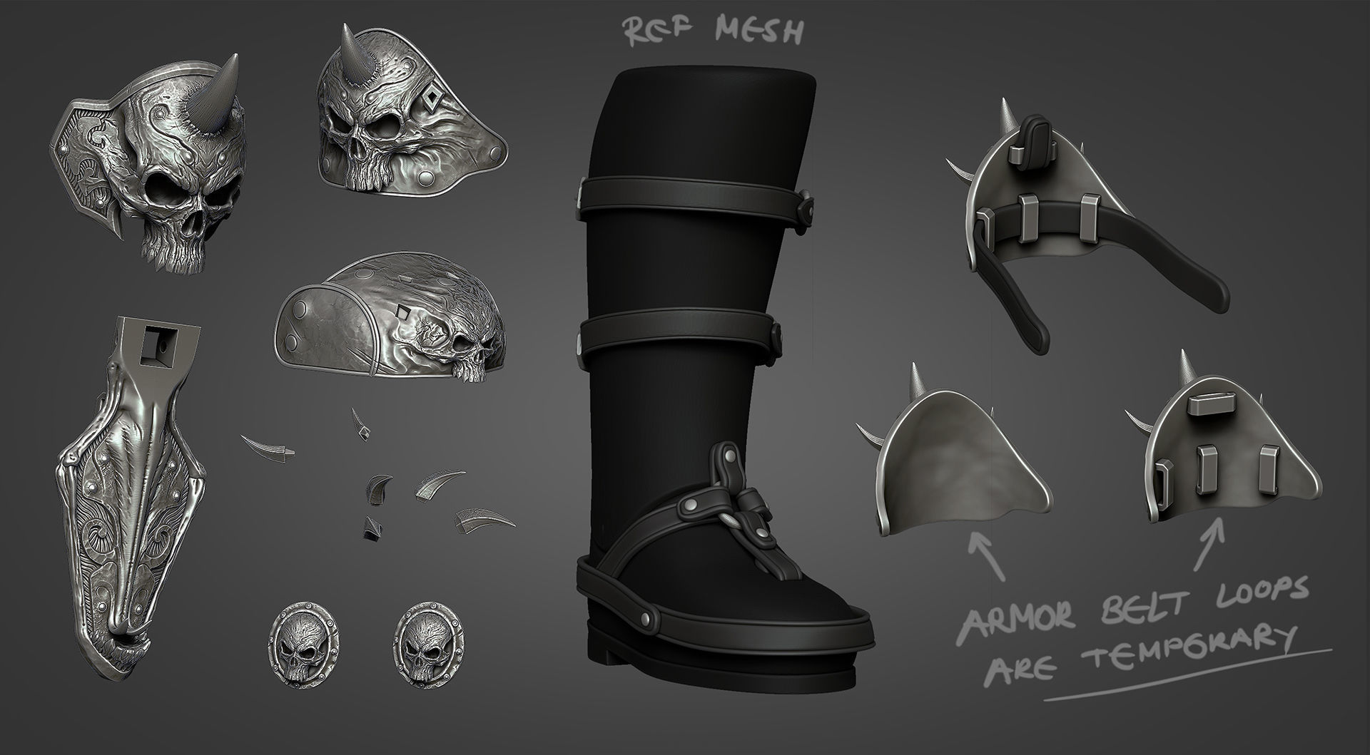 Lich King armor - leg 2 3D print model_5
