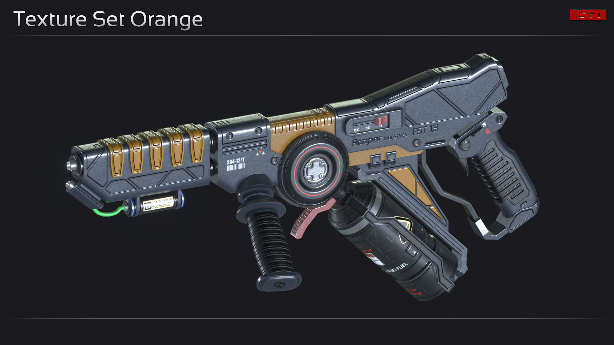Scifi Flamer FST 13 Low-poly 3D model_5