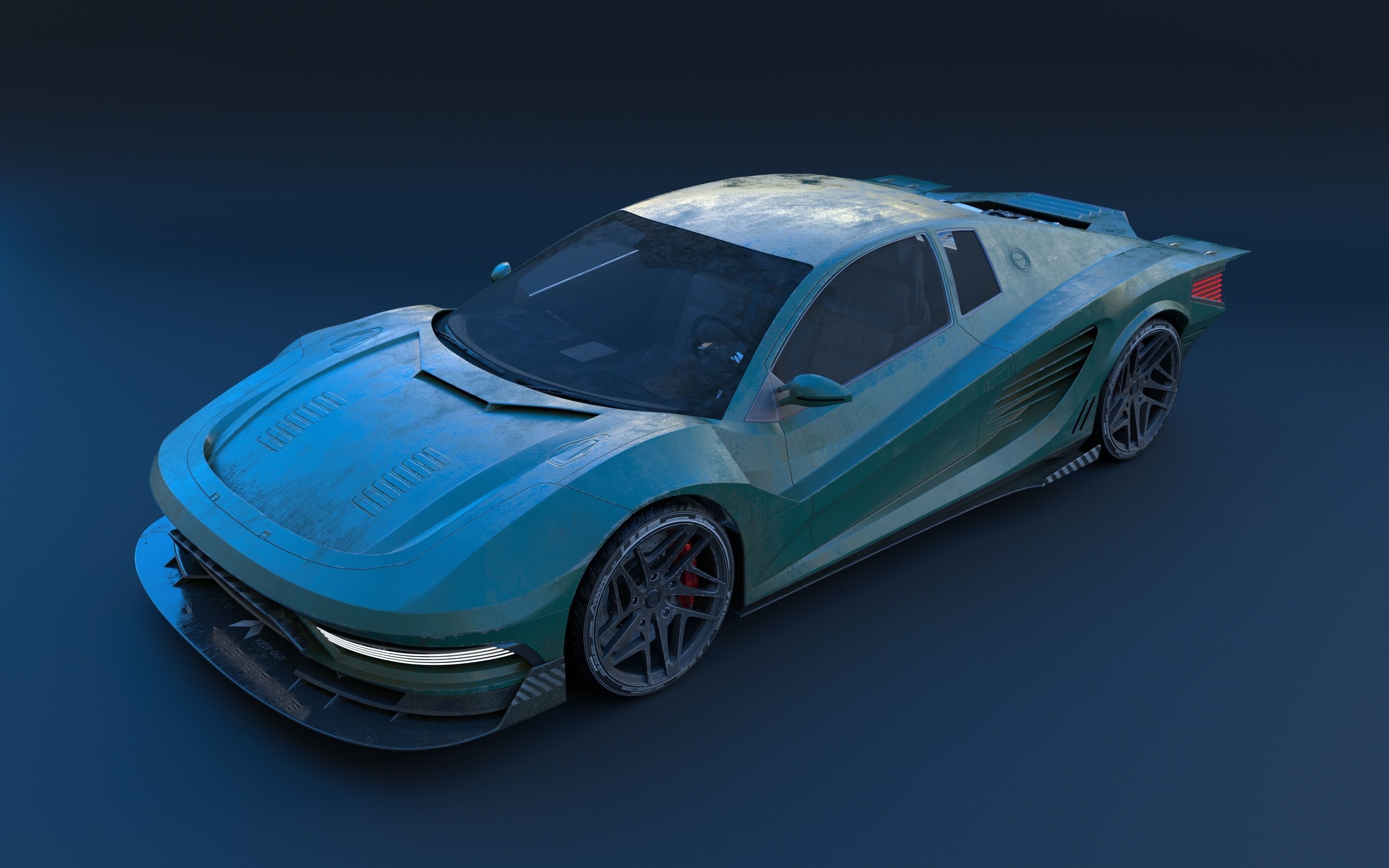 Cyberpunk car concept Low-poly 3D model_5