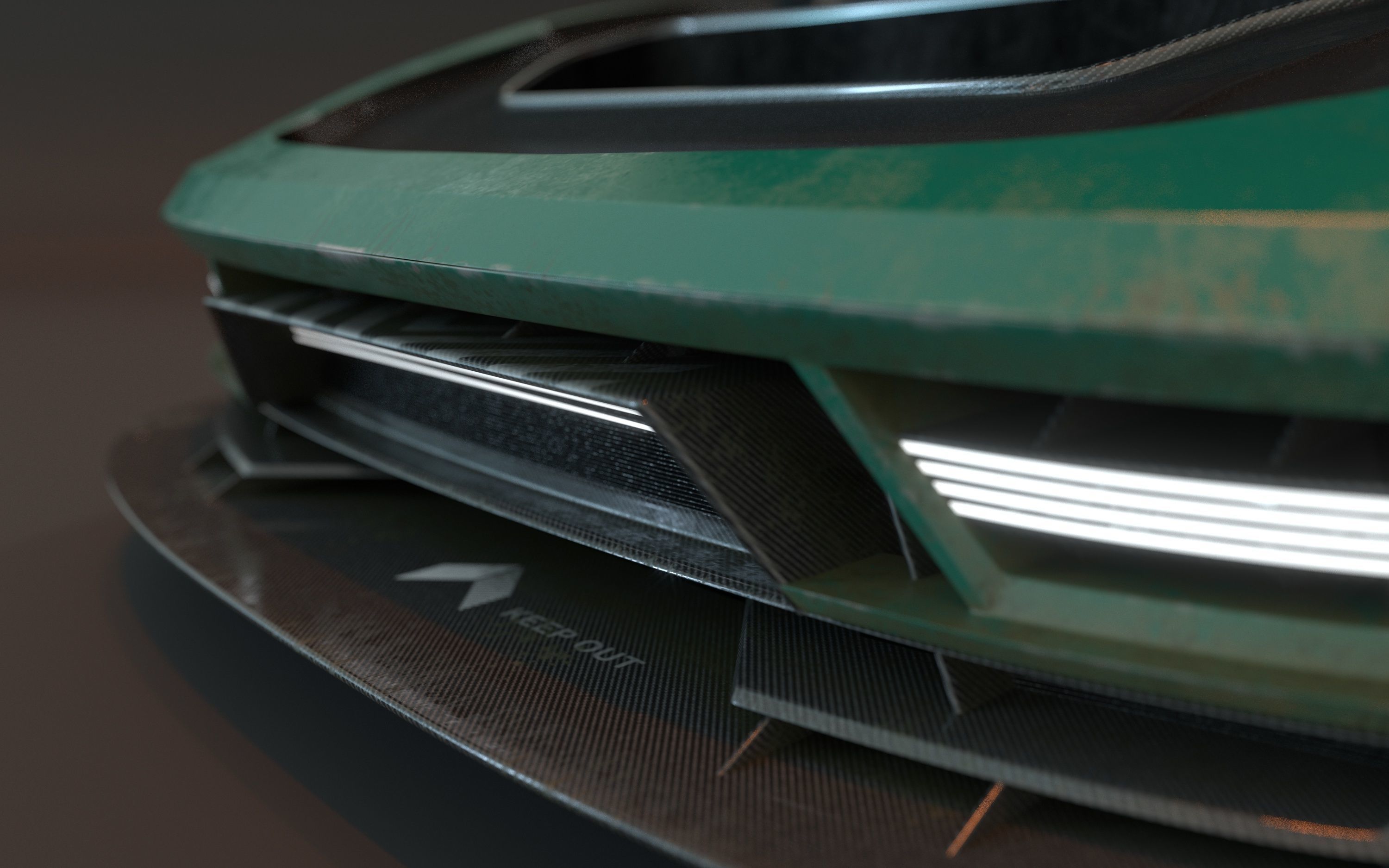 Cyberpunk car concept Low-poly 3D model_14