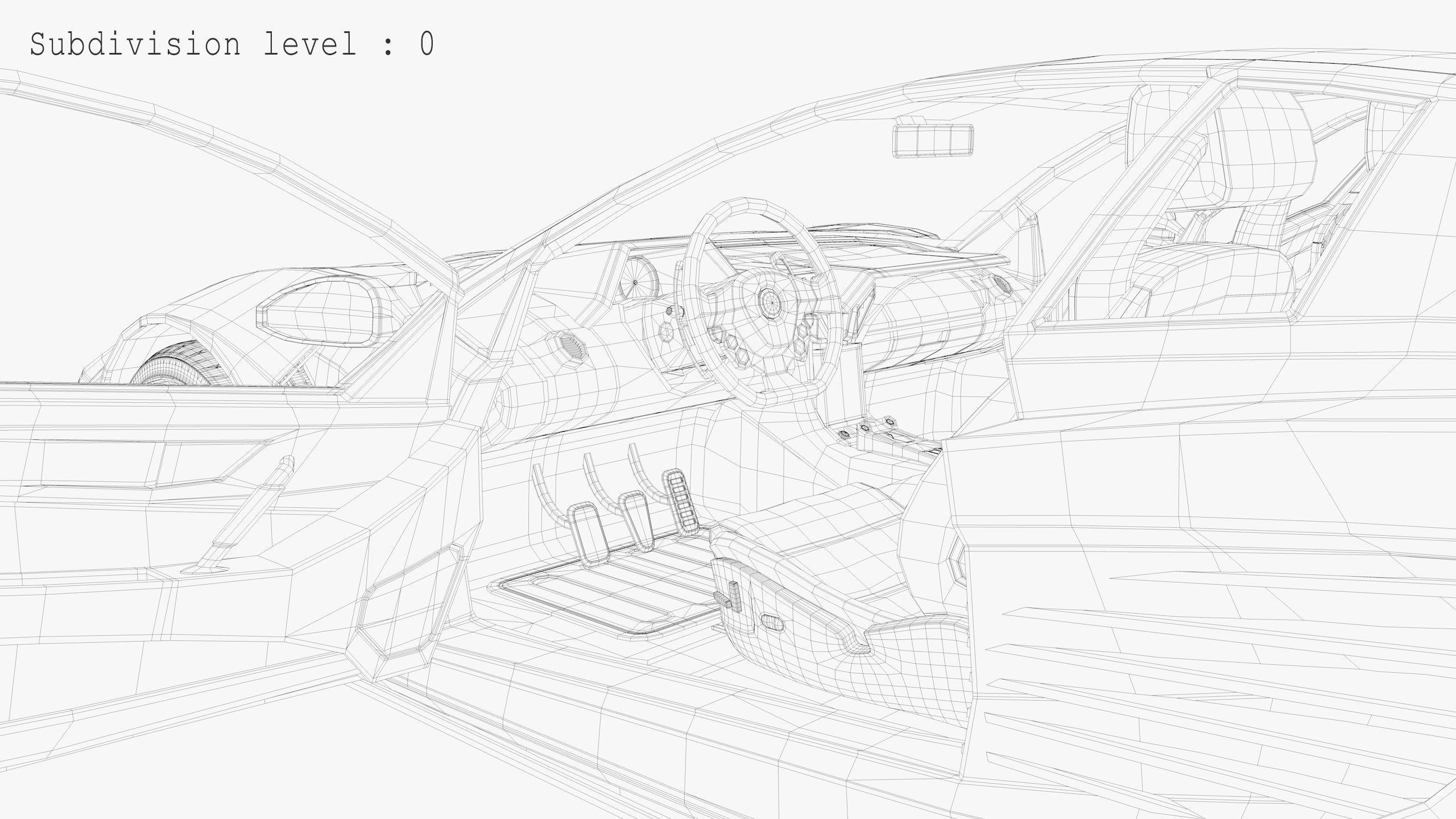 Cyberpunk car concept Low-poly 3D model_31