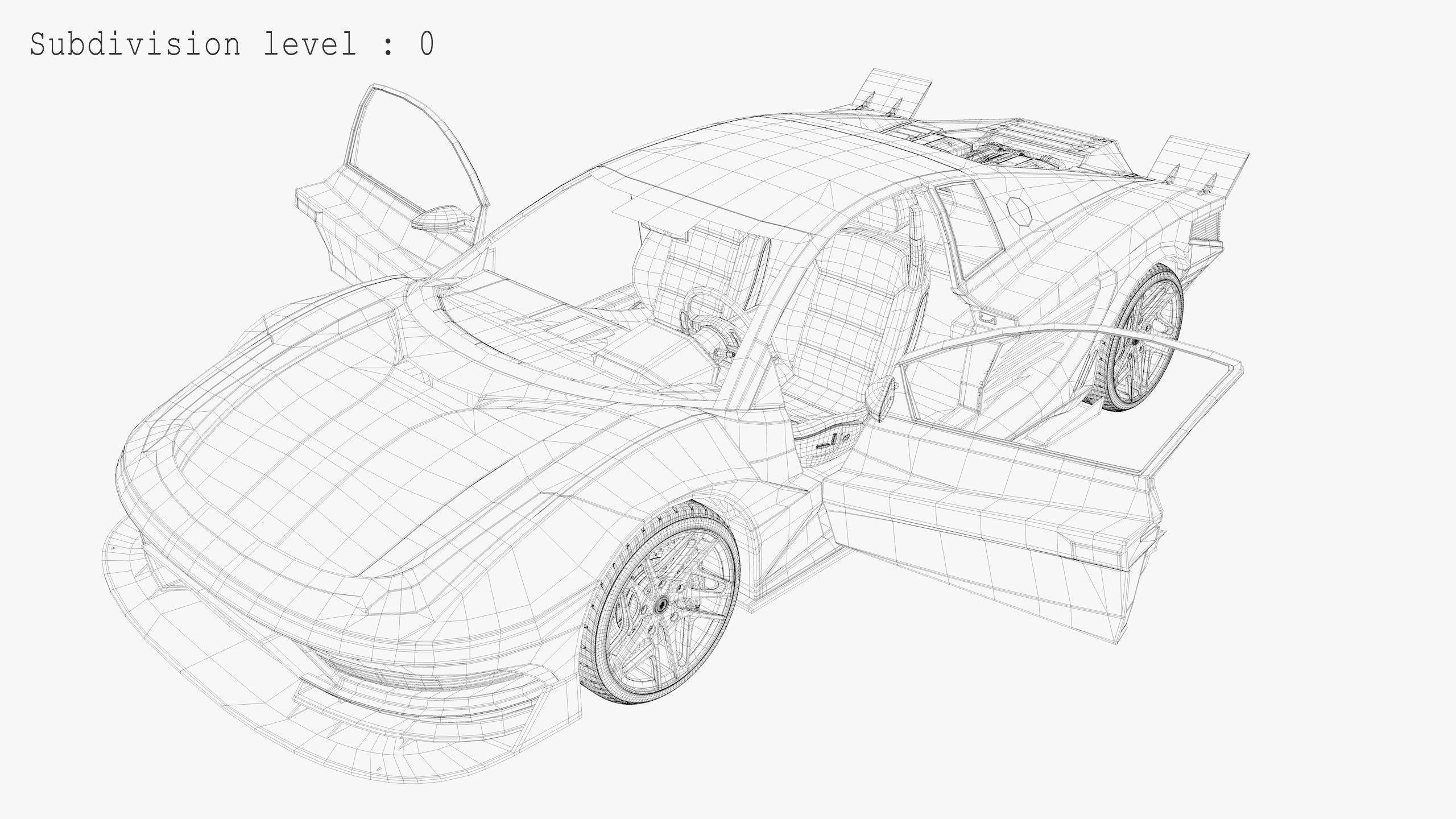 Cyberpunk car concept Low-poly 3D model_34