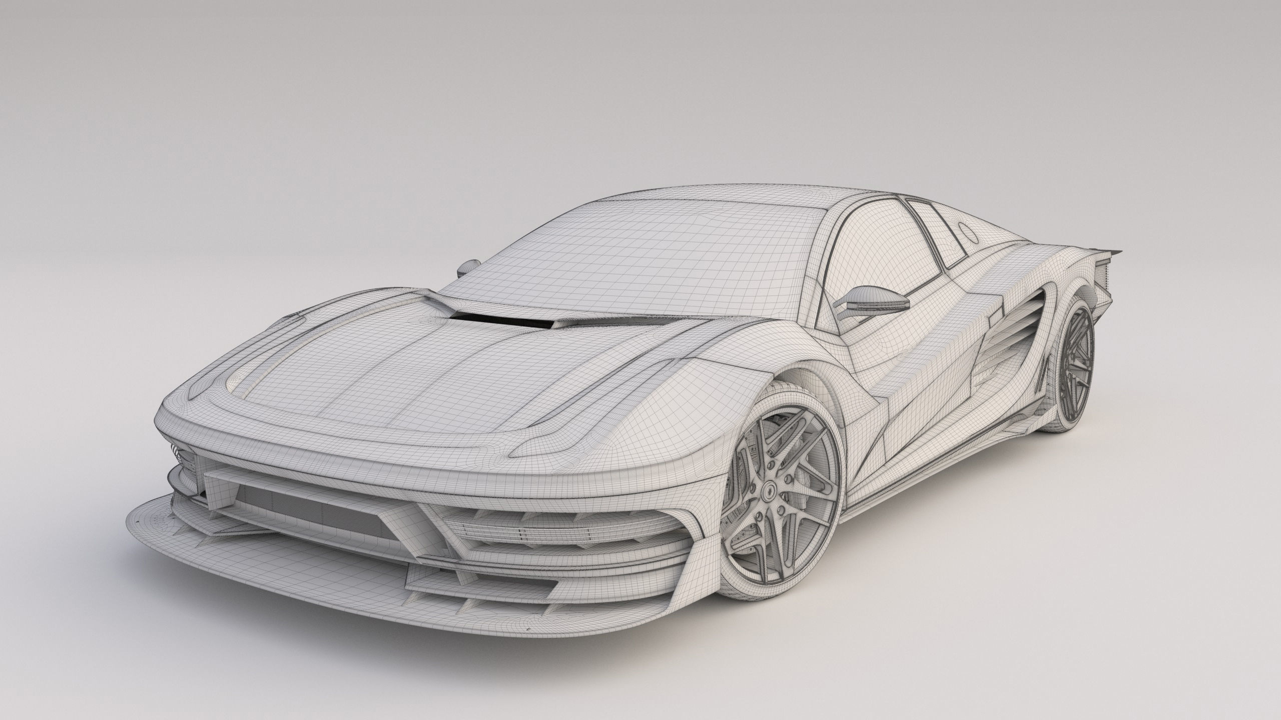 Cyberpunk car concept Low-poly 3D model_22