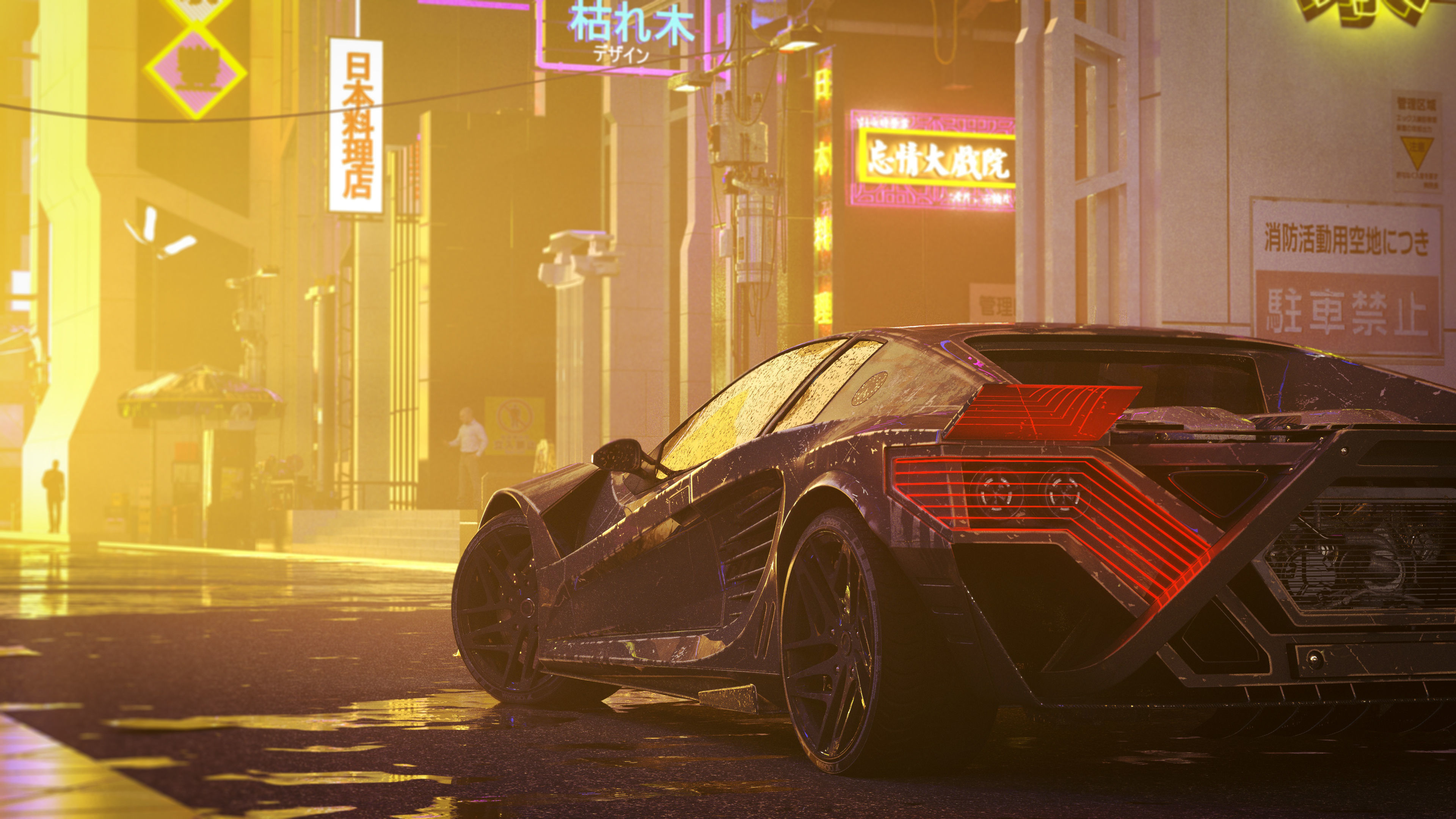 Cyberpunk car concept Low-poly 3D model_1