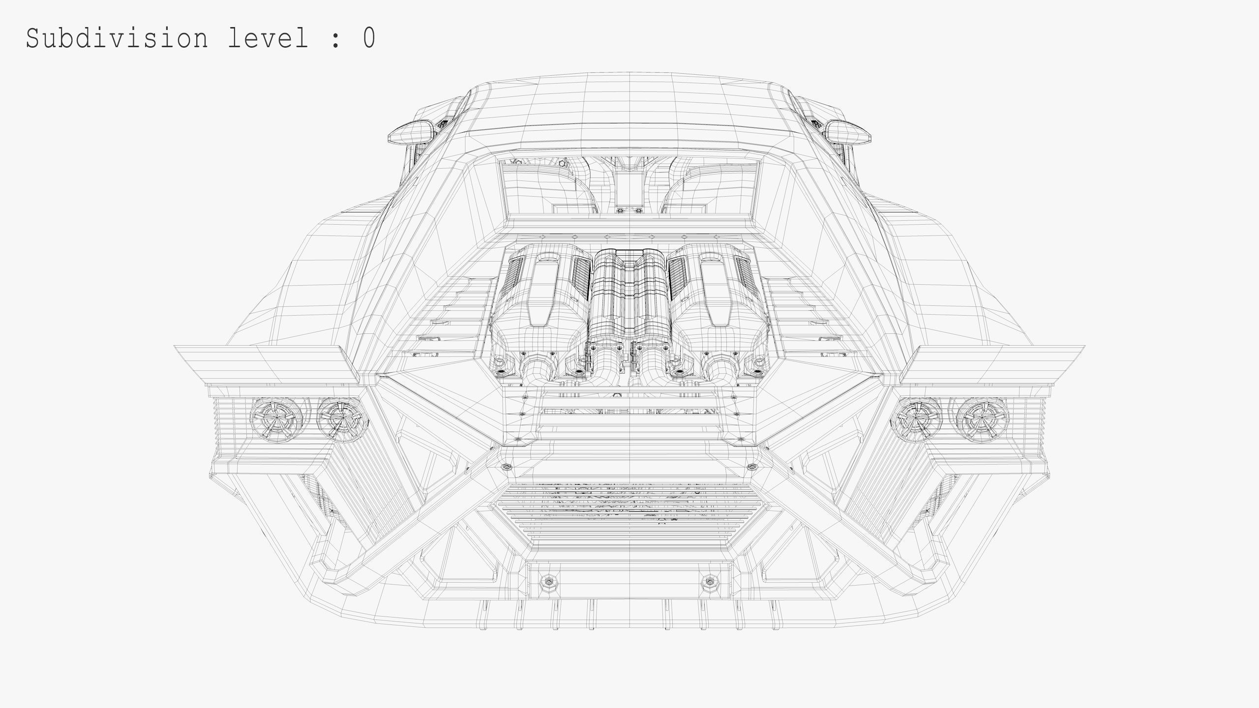 Cyberpunk car concept Low-poly 3D model_37