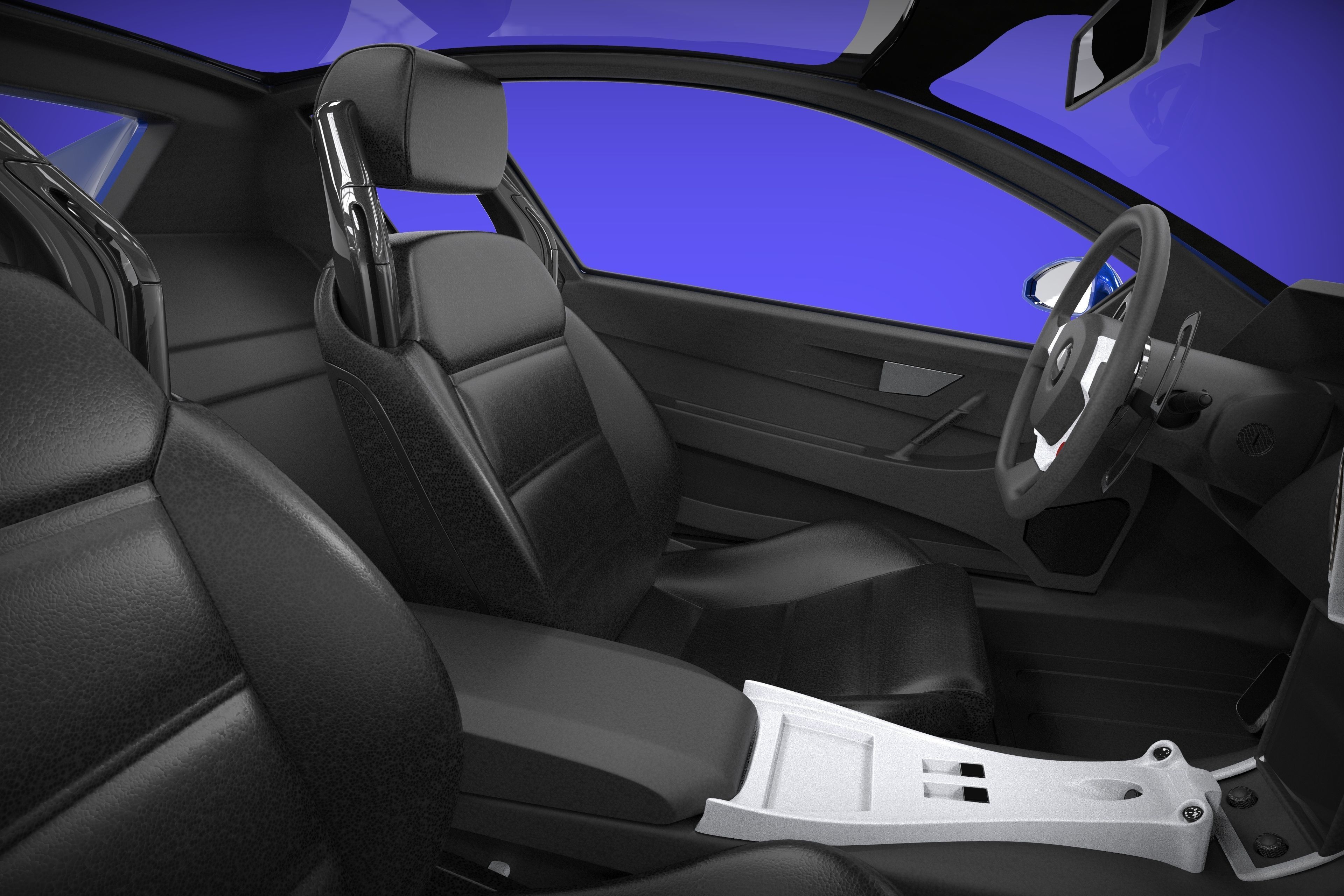 Cyberpunk car concept Low-poly 3D model_17