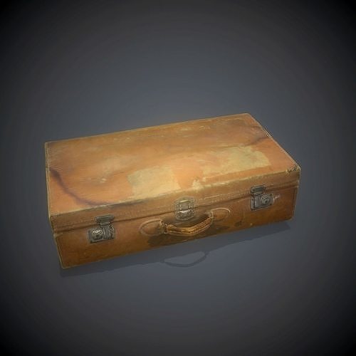 Suitcase wooden box Low-poly 3D model