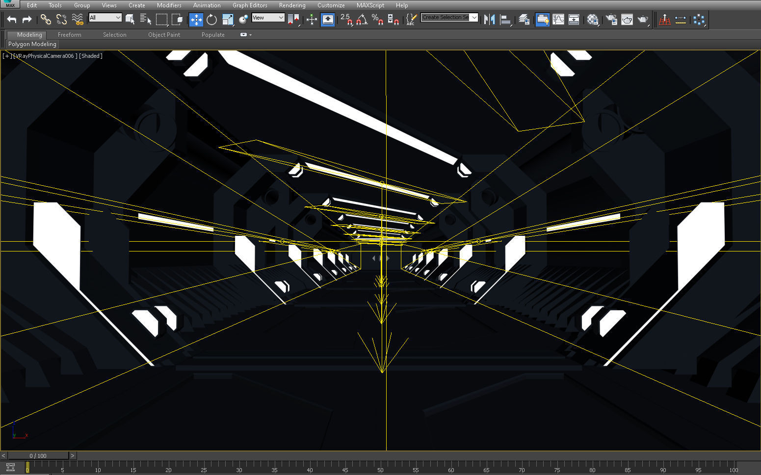 SCI FI INTERIOR SCENE SPACE SHIP CORRIDOR Low-poly 3D model_1