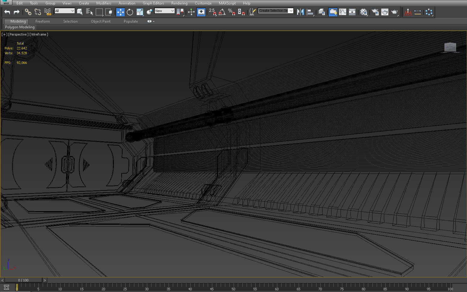 SCI FI INTERIOR SCENE SPACE SHIP CORRIDOR Low-poly 3D model_7