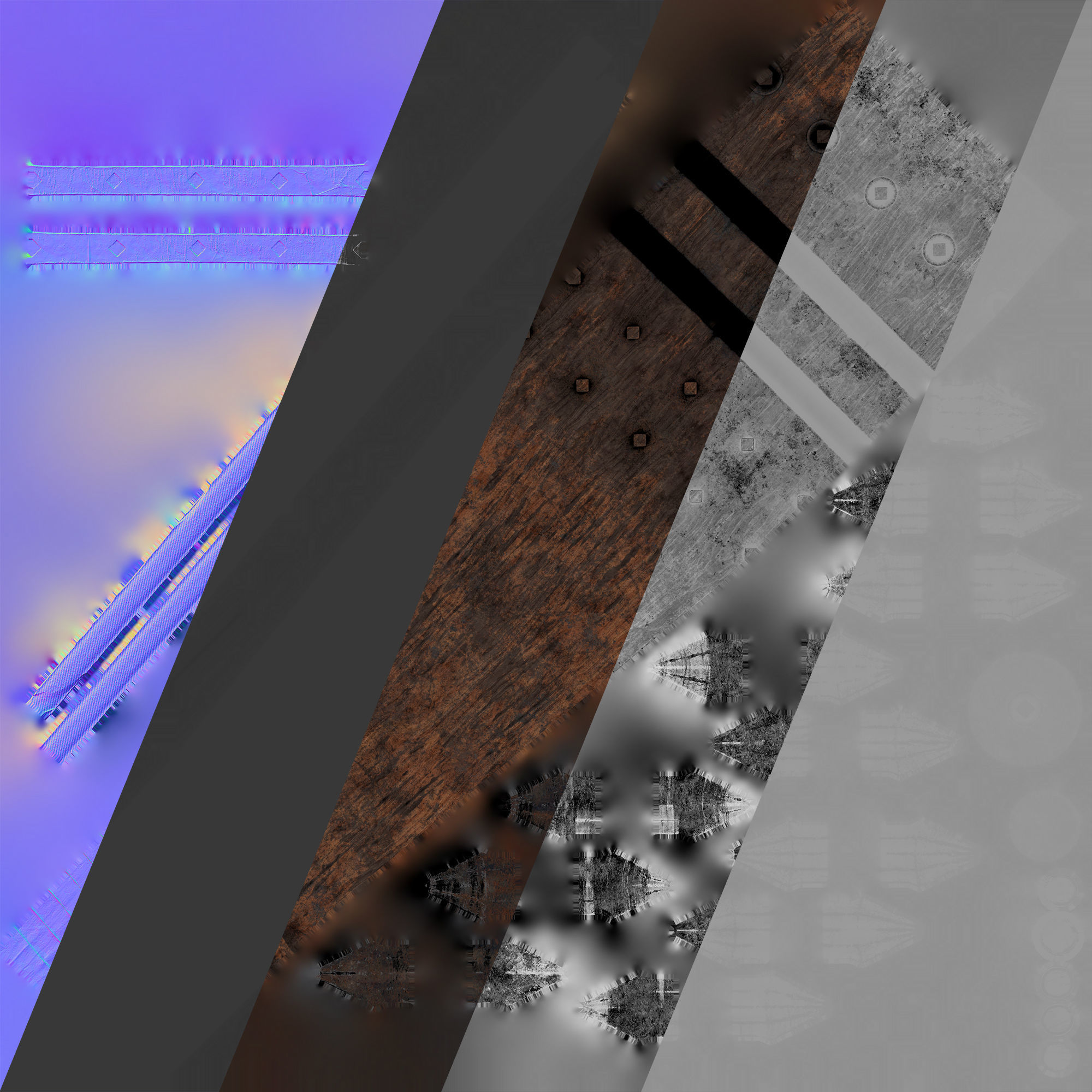 Mazze medievali Low-poly 3D model_18