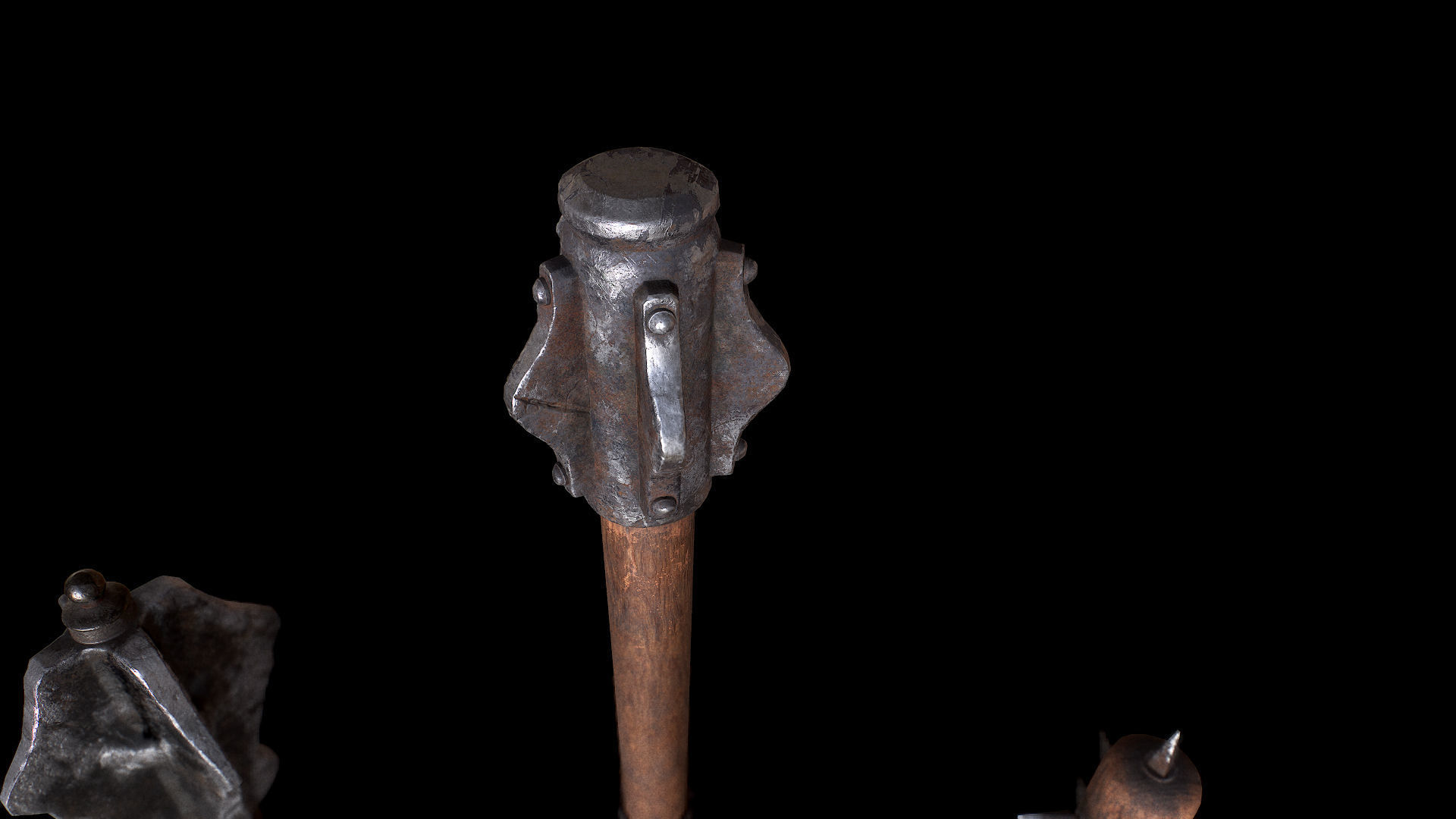 Mazze medievali Low-poly 3D model_6