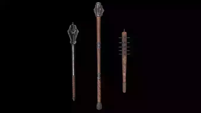 Mazze medievali Low-poly 3D model