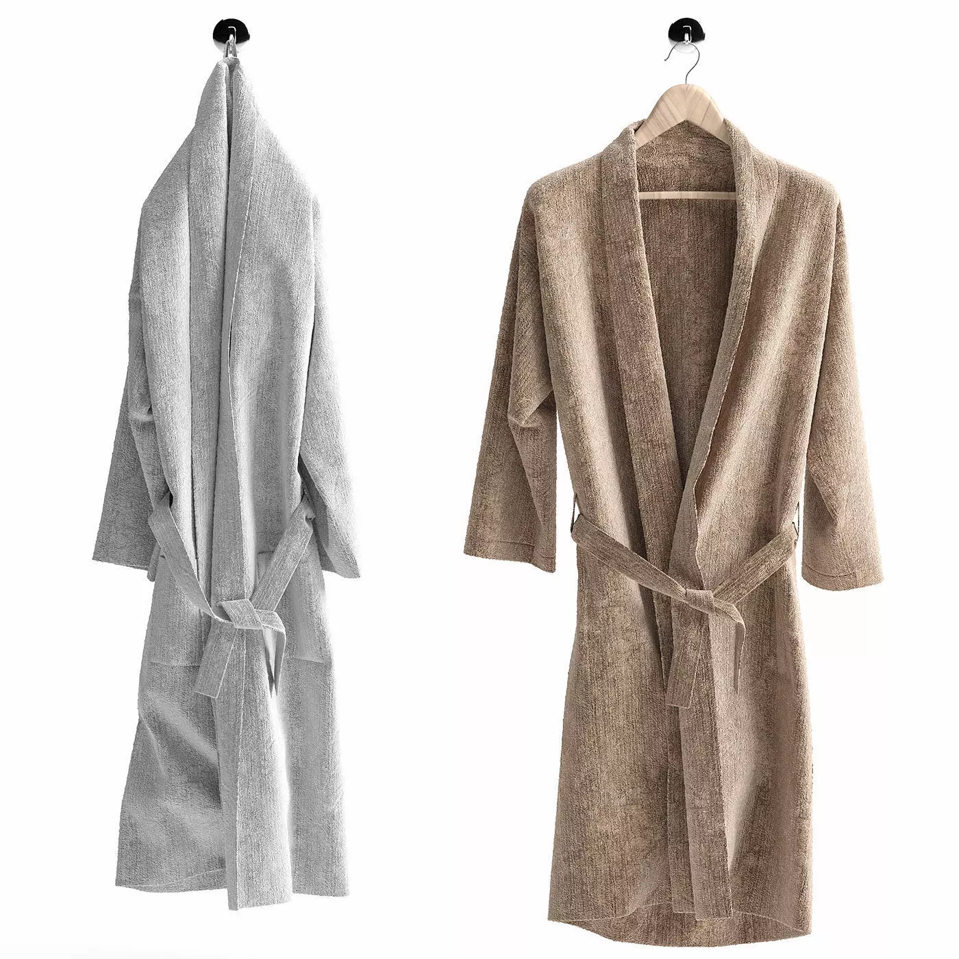 Bathrobes for men and women 3D model