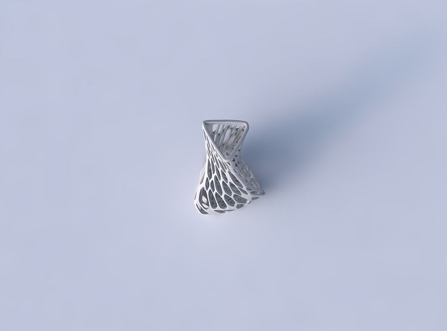 Vase twist puffy triangle with twisted organic lattice 3D print model_2