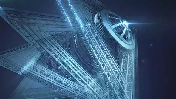 SciFi Lens tunnel scene 3D model